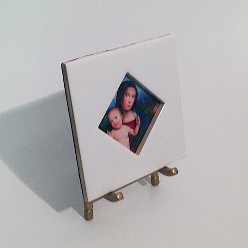 Madonna and Child tile ceramic tile small to hang or display