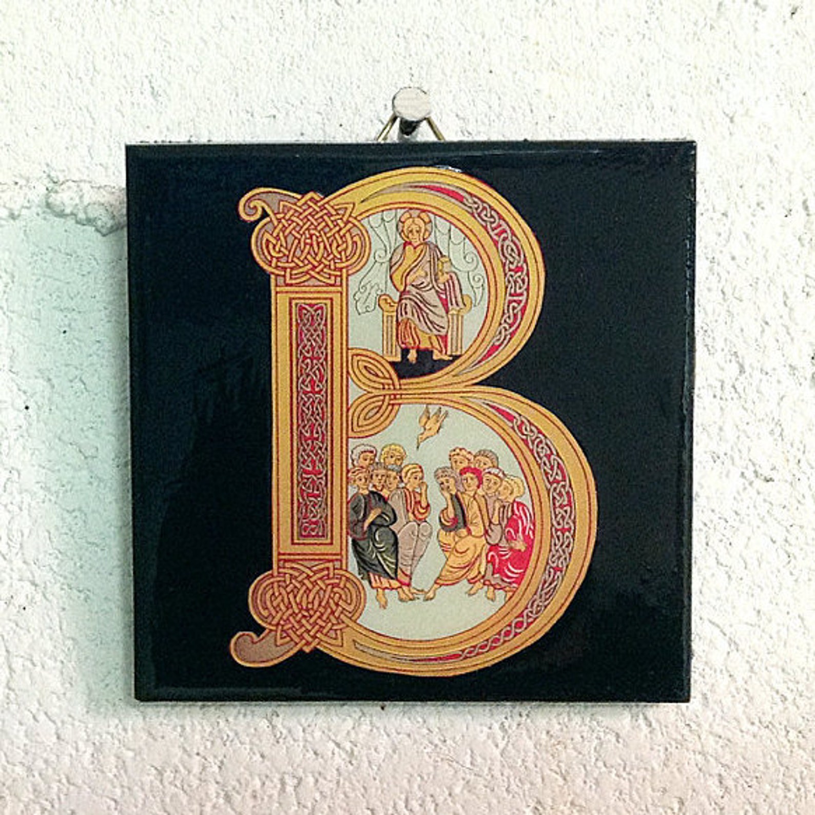 Illuminated manuscript letter B image ceramic | Etsy
