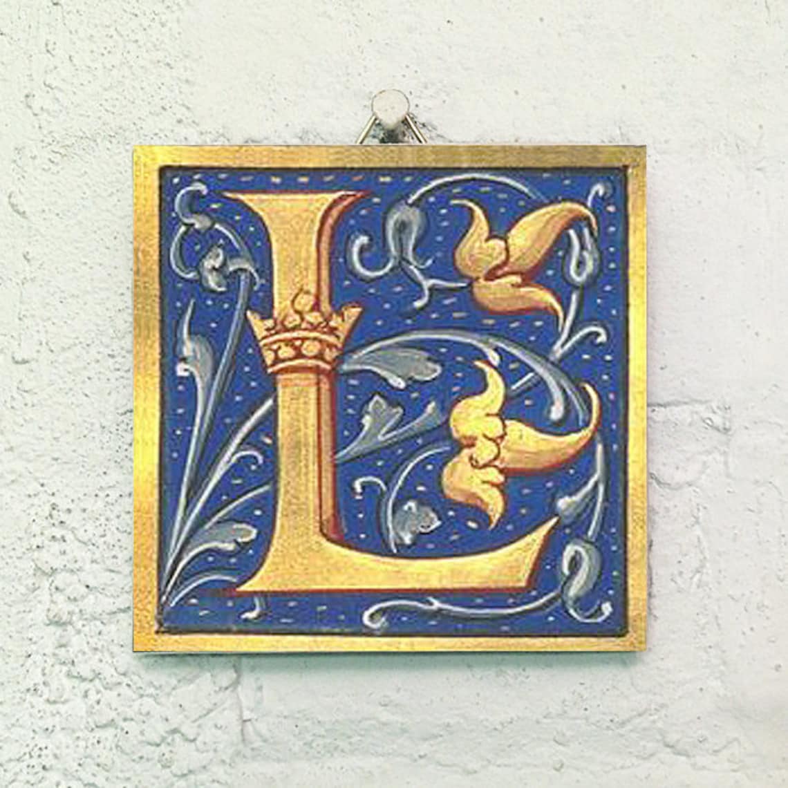 Illuminated manuscript letter L image ceramic | Etsy