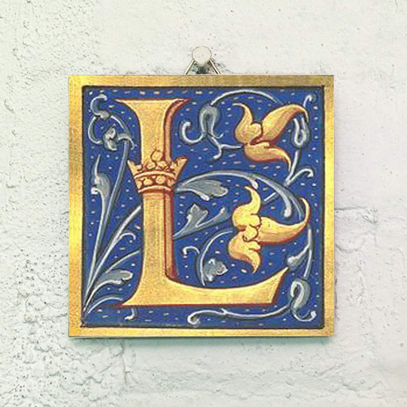Illuminated manuscript letter L image ceramic | Etsy