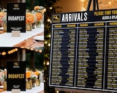 Airport Board Seating Plan & Table Cards, Custom Travel-Themed Wedding Table Chart