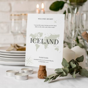 Travel Theme Table Cards, Personalized Table Numbers, Custom Tableau De Mariage, Travel Destination World Maps, Wedding Stationery Decor