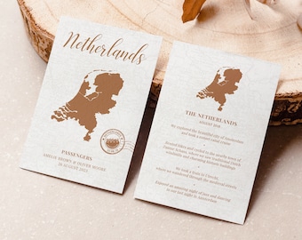 Travel Theme Table Cards, Personalized Two-Sided Table Numbers, Custom Travel Destination World Maps, Wedding Stationery Decor