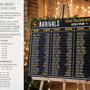 Airport Board Seating Plan, Custom Travel-Themed Wedding Seating Chart image 4