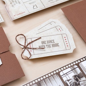 Personalized Cinema Coupons, Custom Theatre Tickets, Movie Retro Themed Wedding Stationery, Save The Date Thank You Cards Gift Favor Tags