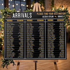 Airport Board Seating Plan, Custom Travel-Themed Wedding Seating Chart image 5