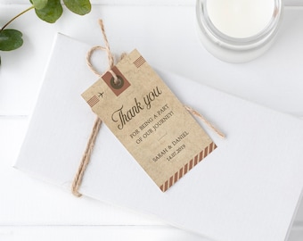 Travel Favor Gift Tags, Personalized Wedding Thank You Tags, Travel Themed Destination Wedding, Custom Travel Wedding Stationery