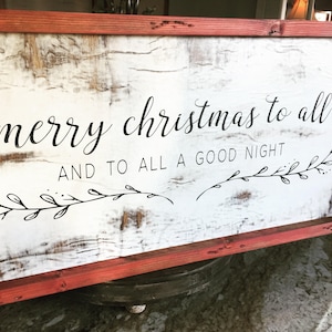 Handmade farm style rustic sign|Merry Christmas to all| landscape