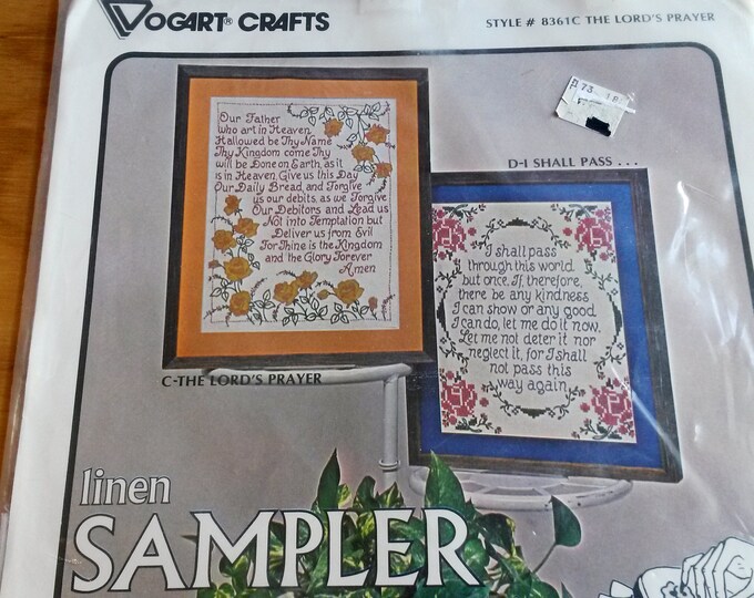 Vogart Crafts Linen Sampler lord's Prayer for Etsy