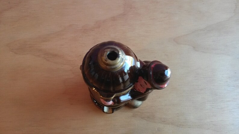 B11 Vintage Brown Ceramic Drunk Man Hugging a Fire Hydrant Ashtray