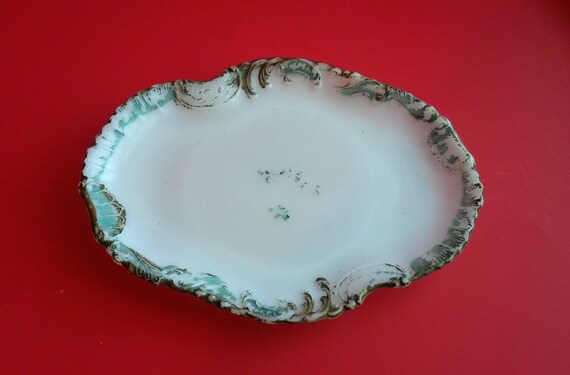 Victorian White Milk Glass Vanity Tray Antique Boudoir Plate By Dithridge Company Fort Pitt Works B2