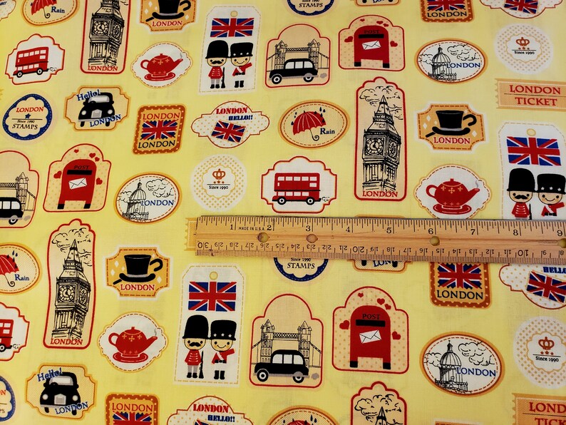London Landmarks Fabric London Bridge Big Ben Etsy