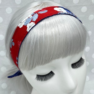 Patriotic Floral Americana Print Headband / Non-Slip Snap Clips/ Headband/ Good for Fine or Thinning Hair/ Handmade