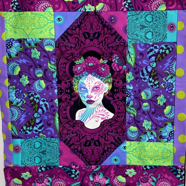 Banner / Sugar Skull Ladies/ Giorno dei Morti / Tula Pink / Handmade