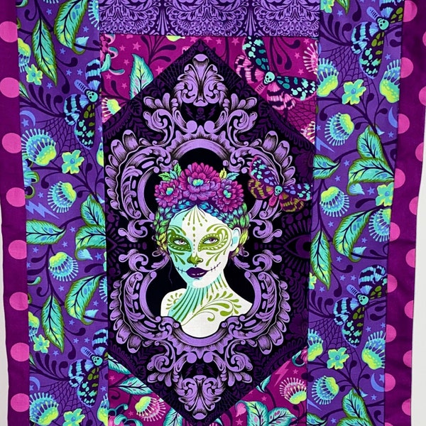 Banner / Sugar Skull Ladies / Giorno dei Morti / Tula Pink / Handmade