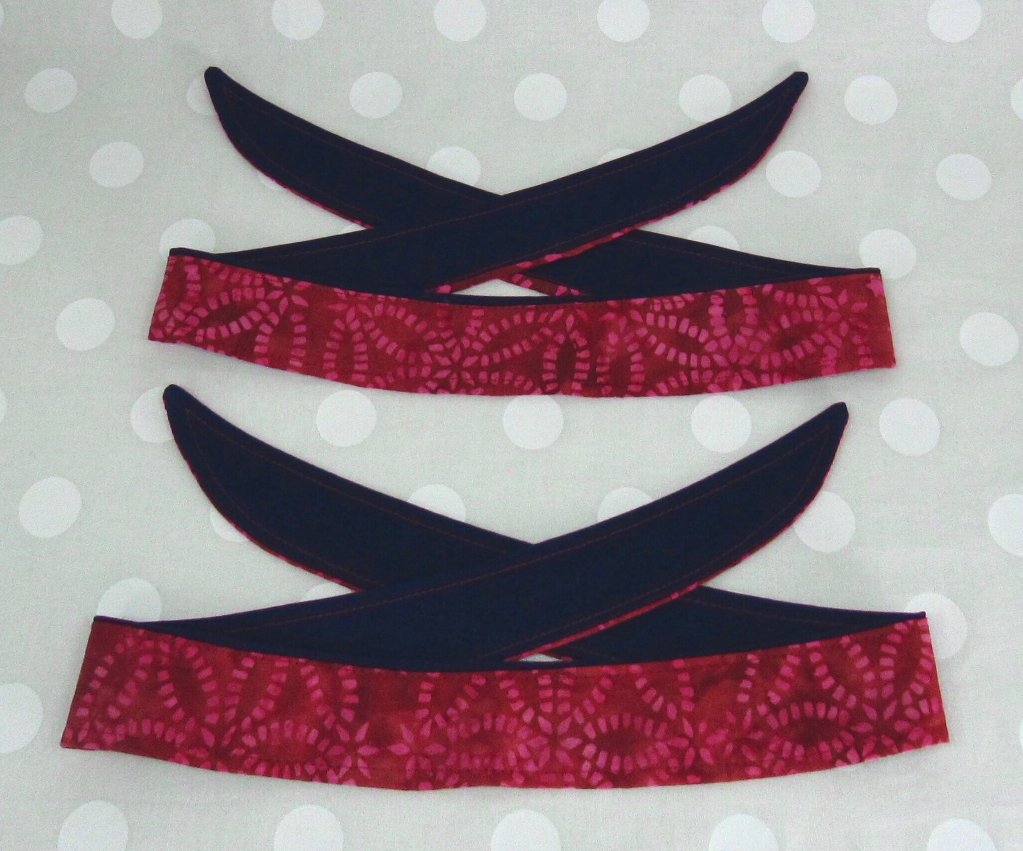 Red and Navy Circle Star Bandana Print/ Non-Slip/ Headband/ | Etsy