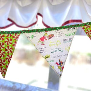 Christmas Grinch Decor / Flag / Bunting / Garland / Holiday Cheer