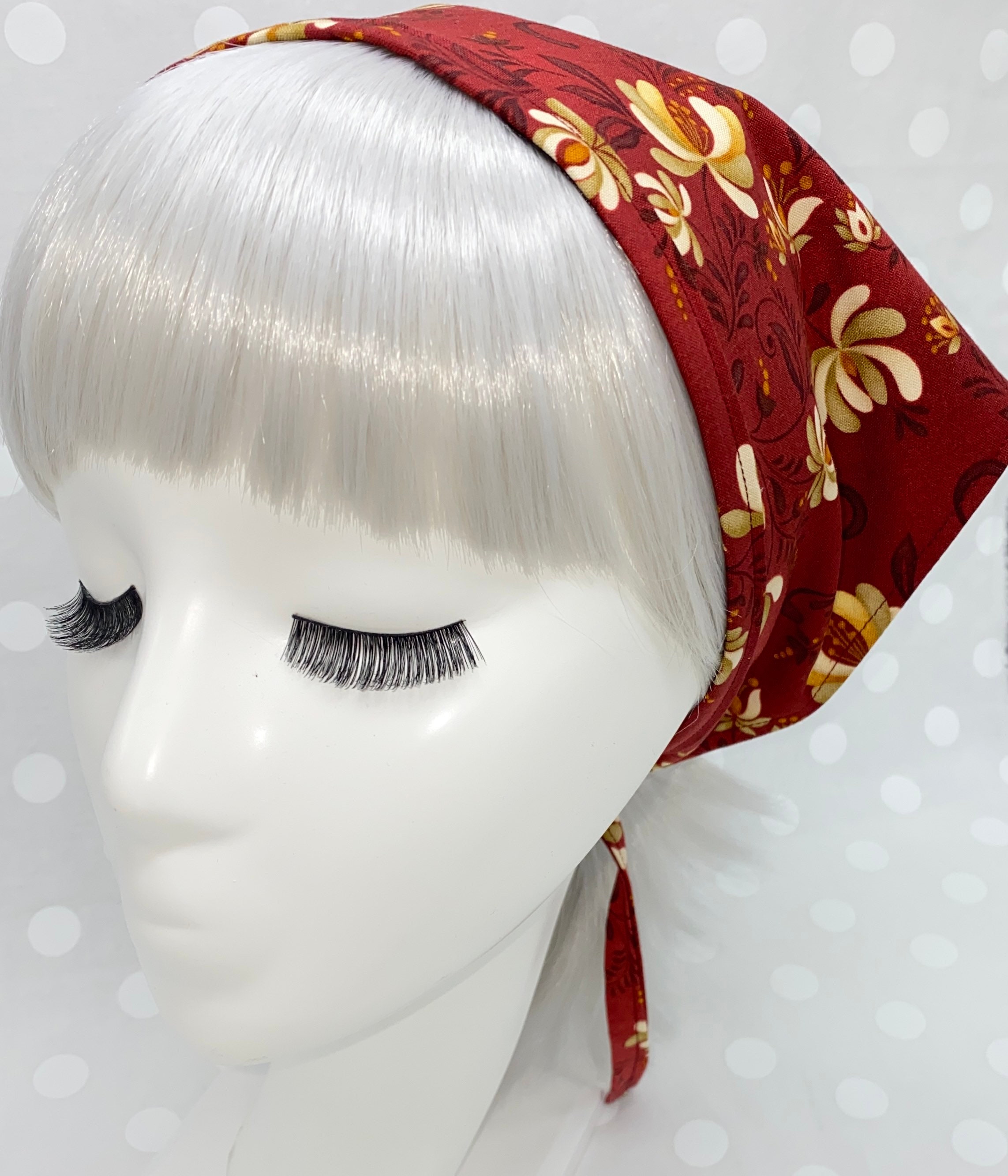 Floral Cotton Kerchief: Non-slip Triangle Hair Scarf With 