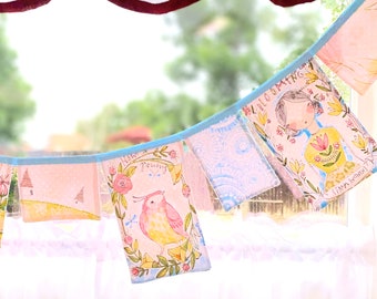 Handmade Spring Garden Flag Garland: 48" Cotton Bunting