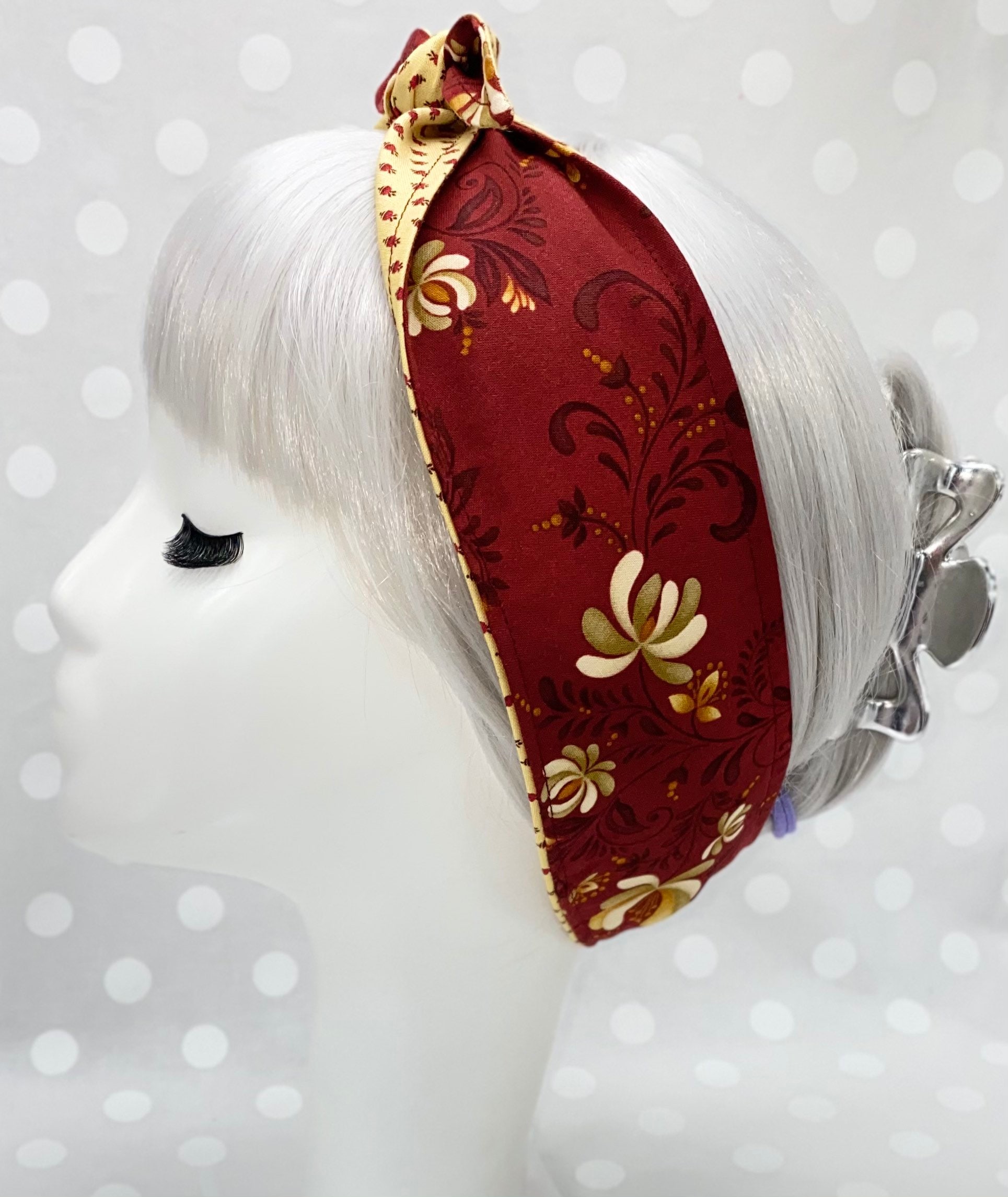 Retro Bandana Headband: Non-slip Hair Scarf With Snap Clips  display picture 3