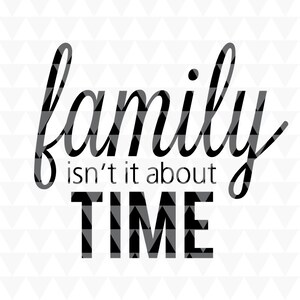 Family isn&#39;t it about time - SVG, PDF, JPEG, cricut downloads, lds svg, christian word art