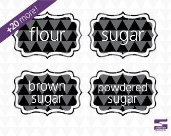 Kitchen & Pantry Labels - printable kitchen labels, printable pantry labels, kitchen svg, pantry svg