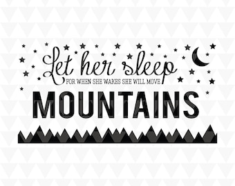 Decoración de pared para habitación de niñas: Déjala dormir, decoración motivacional para habitación de niñas (SVG, PDF, JPEG)