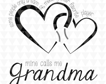 Mi jugador favorito me llama abuela - SVG de abuela beisbolera / Archivo de corte para Cricut y Silhouette / Regalo para la abuela en el día del partido de béisbol