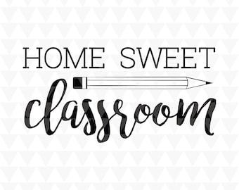 Letrero "Hogar, dulce aula" – SVG, PDF, JPEG (archivo digital)