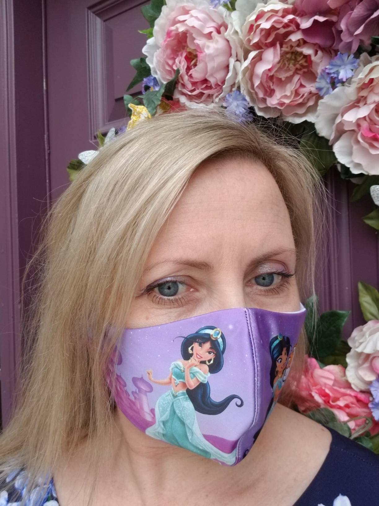 Jasmine Face Mask Disney Princess Face Mask Adult Size /kids Etsy