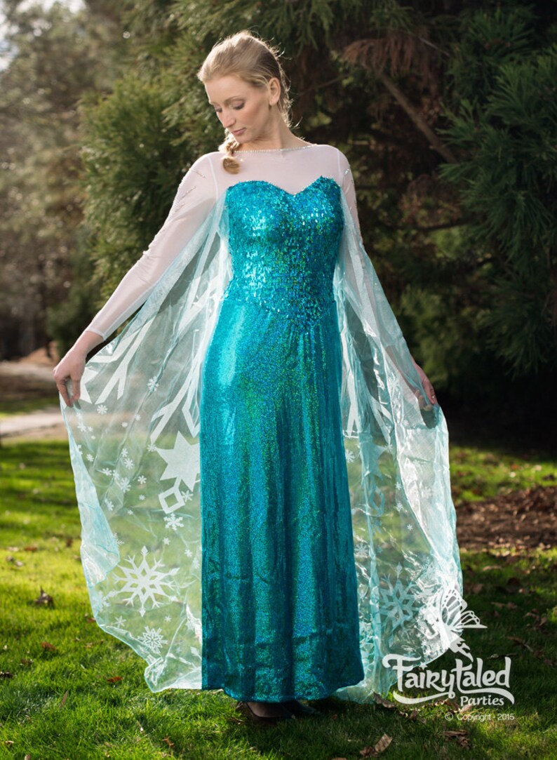 Elsa Frozen Cosplay Halloween Adult Costume Etsy