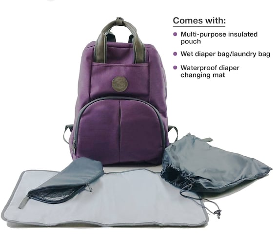 purple diaper backpack