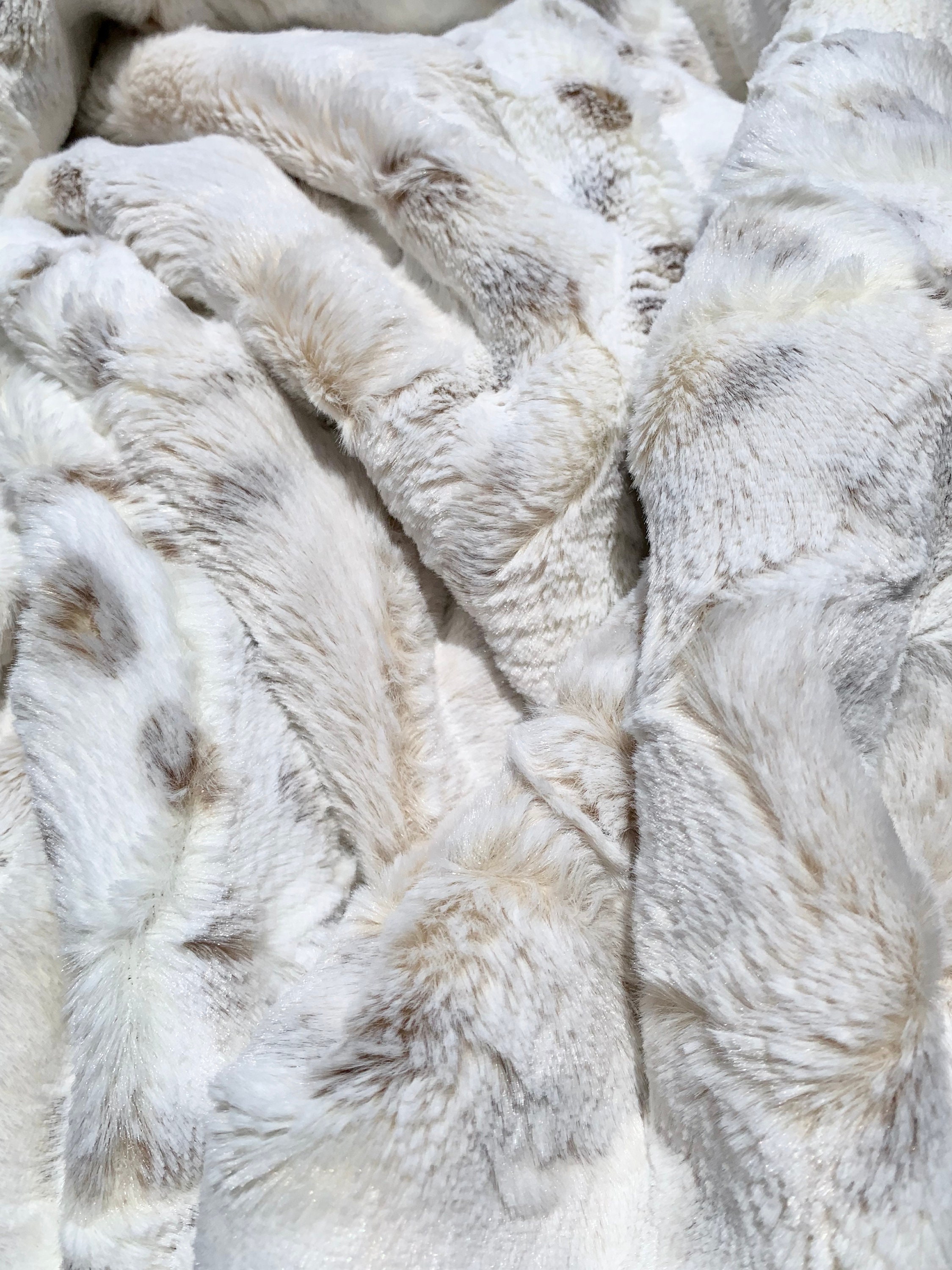 Faux Fur Blanketarctic Lynx Taupe Faux Fur Blanketreversible - Etsy