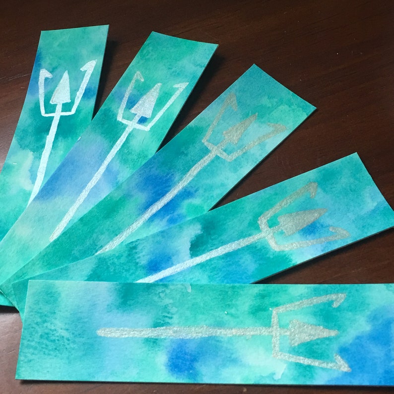 Percy Jackson Inspired Watercolor Bookmark Etsy