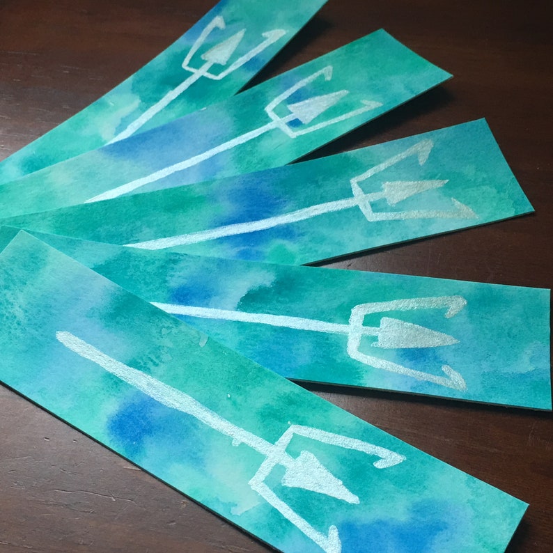 Percy Jackson Inspired Watercolor Bookmark Etsy