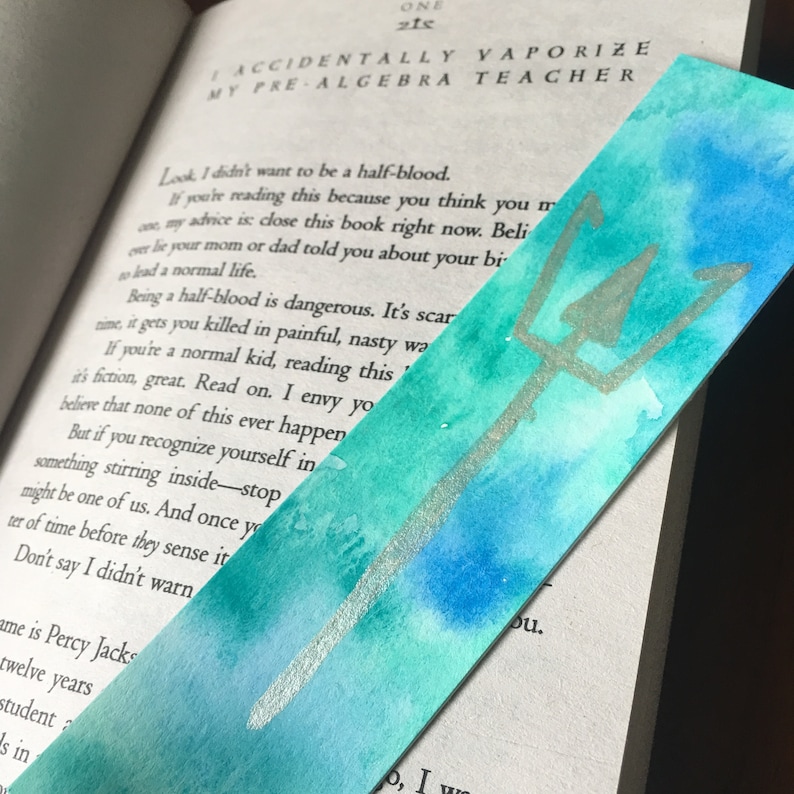 Percy Jackson Inspired Watercolor Bookmark Etsy