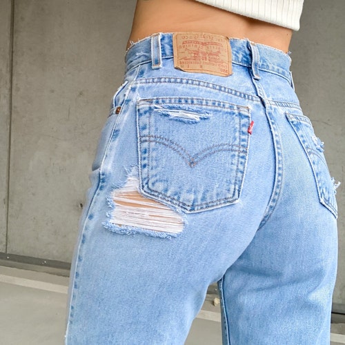 CUSTOM DISTRESSING Vintage LEVI'S Jeans High Waisted/mid - Etsy