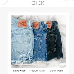 CUSTOM DISTRESSING 501 LEVIS High Waisted Denim Shorts 501 CutOff image 2