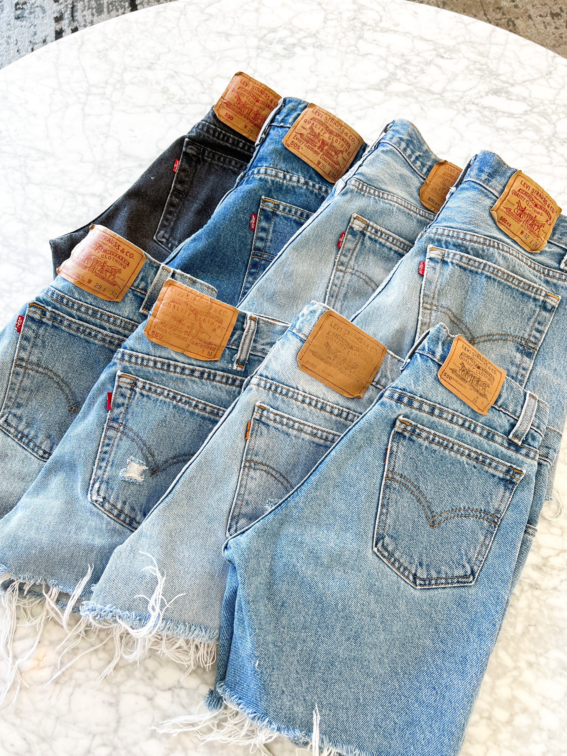 CUSTOM DISTRESSING - Vintage LEVIS High Waisted Denim Shorts CUSTOM DISTRESSING - Vintage LEVIS High Waisted Denim Shorts