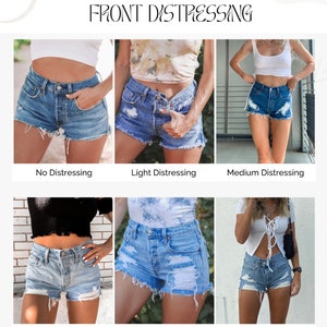 CUSTOM DISTRESSING 501 LEVIS High Waisted Denim Shorts 501 CutOff image 3