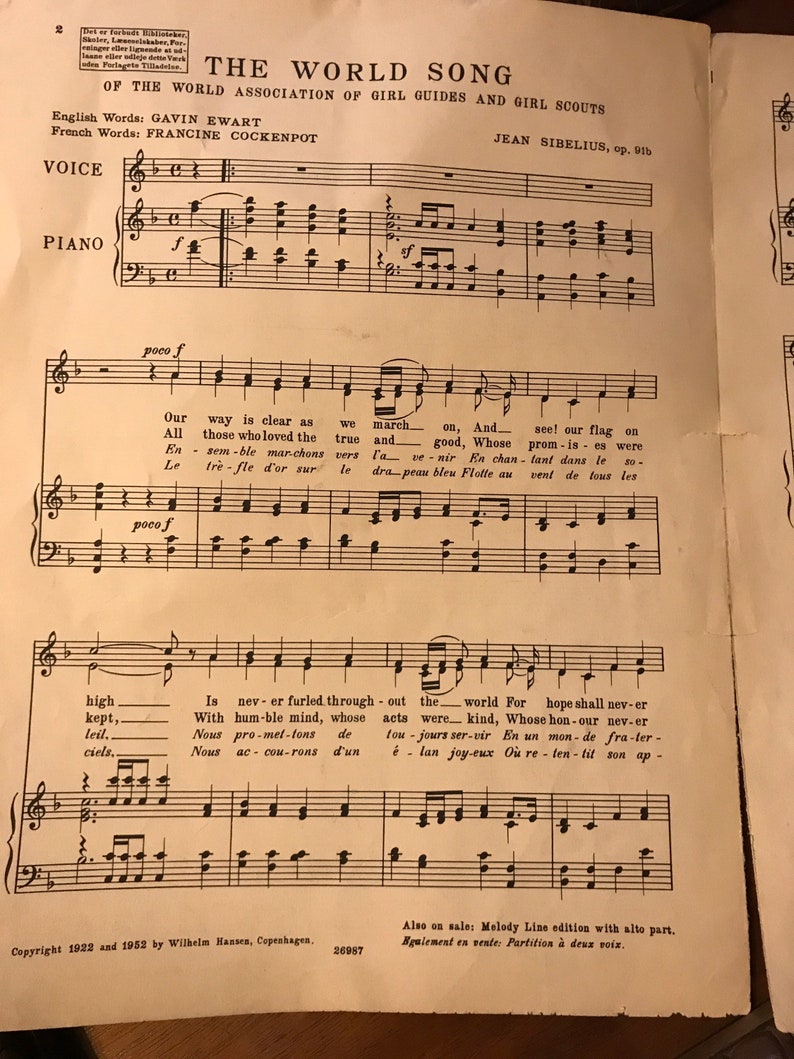 Vintage Girl Scout Sheet Music The World Song Etsy vintage-girl-scout-sheet-music-the-world-song-etsy