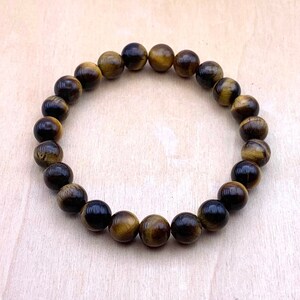 Tiger&#39;s Eye Bracelet | Tiger Eye Beaded Bracelet | Tiger Eye Crystal Bracelet | Stone Bracelet for Men Women | Tigers Eye Bracelet