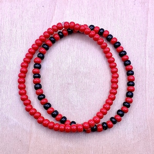 Red and Black Seed Bead Bracelet: Protection Bracelet