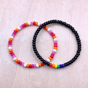 Lesbian Flag Bracelet | Subtle Lesbian bracelet | Lesbian Anklet | Lesbian Jewelry | Friendship Bracelet | Lesbian gift | WLW Bracelet