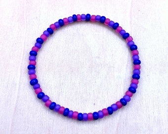 Bisexual Pride Bracelet: Seed Bead Subtle LGBTQ Jewelry