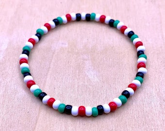 Kenya Flag Seed Bead Bracelet: Patriotic Wristband/Anklet