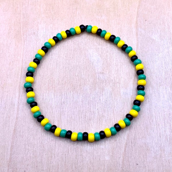 Jamaica Flag Bracelet • Jamaica Bracelet for men • Jamaica Bracelet for women • Jamaica Bead Bracelet • Labor Day Parade 2024