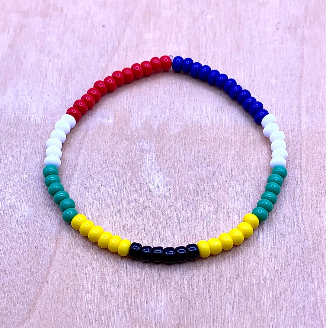 South Africa Flag Bracelet South Africa Bead Bracelet Etsy