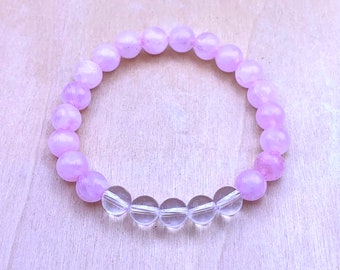 Pink Rose Quartz Bracelet | Rose Quartz Gemstone Bracelet | Pink Gemstone Bracelet | Pink Bracelet for Women Men Unisex