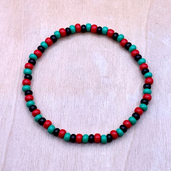 Pan African Bracelet | Black History Month Bracelet | Juneteenth Bracelet | Red Black and Green Bracelet | RBG Bracelet